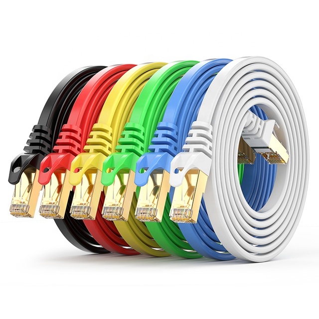 40Gbps CAT8 PVC Jacket Flat Cable High Speed S/FTP for Laptop PC Router