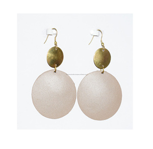 2024 Senegal Ginkgo cuero verde pendientes piedra cuadrada 8mm plata oro Tribal joyería verano ropa joyería - Product Image 6