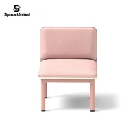 Sofá Lounge Moderno Clásico SpaceUnited con Respaldo Bajo y Pantalla Metálica, Sofá Minimalista para Sala de Estar u Oficina