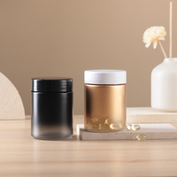 Nouveau design – Pot de stockage rond en verre de 150 ml pour gommes vitaminées, suppléments nutritionnels et huile de poisson, avec couvercle à vis en plastique