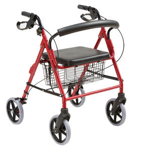 Medical Rollator Walker Ruedas de 6 pulgadas Marco de acero duradero Peso ligero Soportes modernos Asiento plegable de 350 libras Muebles para personas mayores - Product Image 4