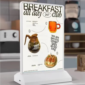 ที่ใส่ A4แบบชาร์จไฟได้ A5แบตเตอรี่กล่องไฟ LED สองด้านที่ใส่โปสเตอร์กรอบตั้งโชว์ของเดสก์ท็อป - Product Image 1