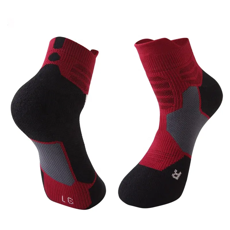 China Manufacture Cheap Fashion Polyester Sports Athletic Elite Socks Men's Basketball Socks Grey Socks