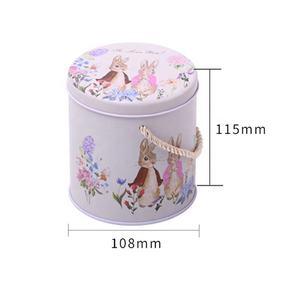 กระป๋องดีบุกขนาด 30 มล. ยี่ห้อ JINKO ลายกระต่ายสีน้ำ พร้อมหูหิ้วเชือกถัก ฝาเกลียวเคลือบเงา พิมพ์ลายสกรีน สำหรับเป็นของขวัญ - Product Image 2