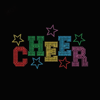 Transfert de strass thermocollant personnalisé pour T-shirts, motif de strass à repasser pour la création de designs de cheerleading