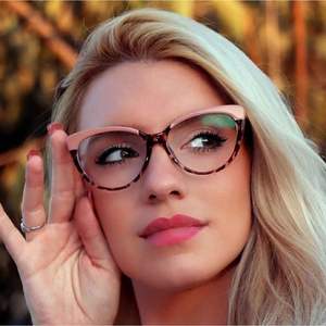 Cat Eye <b>Eyeglasses</b> <b>Frames</b> Full Rim Anti Blue Light Unisex 5018 Lightweight TR90 Metal Spring Hinges - Product Image 2