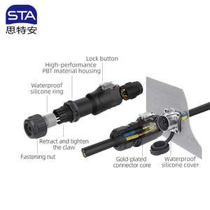 IP68กันน้ำ<span class=keywords><strong>2</strong></span> <span class=keywords><strong>3</strong></span> 4 5 7 8 9 PIN LP Series ปลั๊กอินอุตสาหกรรมสำหรับการบินการเชื่อมต่อแบบรวดเร็ว LP16ตัวผู้และตัวเมีย - Product Image 4