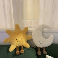 Peluche personnalisée Soleil Lune Étoile, coussin décoratif, poupée en peluche douce en coton PP, 31-50cm, décoration de canapé, ornement de chambre à coucher