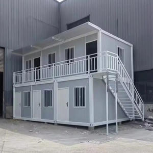 Proyecto de escuela hospitalaria Paquete plano modular de bajo costo Inodoro de habitación contenedor desmontable de dos pisos para uso en edificios de oficinas y hoteles - Product Image 6