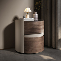 Table de chevet de style italien haut de gamme pour salon, design moderne, bois massif, 2 tiroirs, meubles de chambre à coucher
