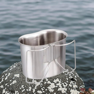 Set di Pentole da Campeggio in Acciaio Inox a Due Pezzi per Fornello da Esterno, Tazza per Escursionismo e Cucina in Campeggio - Product Image 6