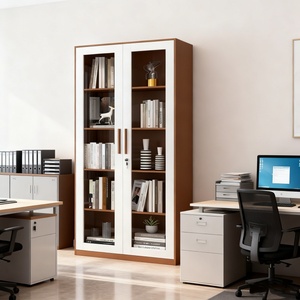 고층 사무실 4 선반 캐비닛 스틸, 잠글 수 있는 <span class=keywords><strong>2</strong></span> 도어 수납 찬장, 가정 및 상업용 사무실을 위한 수직 공간 절약형 캐비닛 - Product Image 4