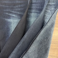Tissu en denim slub noir de qualité supérieure, tissé extensible, teint en fil, en rouleau, pour vêtements de garçons, vente en gros, Lizhi XH5027-1B