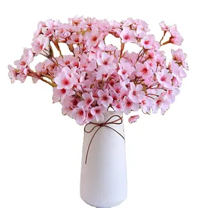 인공 꽃 벚꽃 꽃, 결혼식 가정 일본 DIY 장식을 위한 복숭아 꽃 꽃병 배열