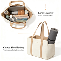 Sac de transport pour tapis de yoga, grand sac de sport en toile avec poche pour tapis et fermeture éclair pour yoga et pilates