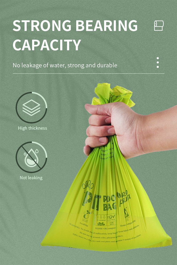 2022 Hot Sale 100% Compostable Biodegradable Household Catering Food Truck Trash Waste Garbage Bag