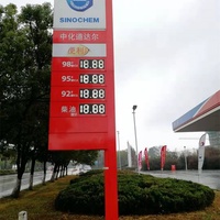 Affichage numérique LED étanche IP65 pour le prix de l'essence avec télécommande, SDK activé, ultra-fin 25 mm pour les panneaux de prix des stations-service
