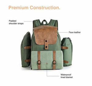 Ayrılabilir şişe ile özel Logo soğutucu bölmesi/4 kişi için şarap tutucu piknik seti piknik sırt çantası çanta - Product Image 3