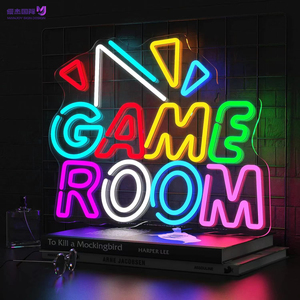 Enseigne néon personnalisée <span class=keywords><strong>pour</strong></span> salle de jeux, décoration murale LED lumineuse <span class=keywords><strong>pour</strong></span> chambre ou man cave, lampe néon colorée alimentée par USB avec télécommande et variateur d'intensité - Product Image 1