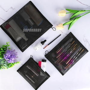 Bolsas de Cosméticos de Malla Personalizadas con Logotipo, Juego de 3 Piezas, Bolsas de Viaje con Cierre, Pequeñas y Portátiles, para Brochas de Maquillaje - Product Image 6
