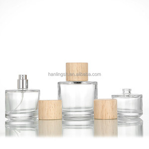 Venta caliente 30ml 50ml 100mL Perfume redondo Engarzado <span class=keywords><strong>en</strong></span> botella de vidrio con bomba tapa de madera para Perfume loción Perfume botella de vidrio - Product Image 6