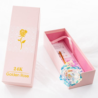 Vente en gros bon marché Roses galaxie à longue tige en feuille d'or Roses