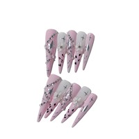 Tacana 10 autocollants pour ongles en plastique, motif dégradé, couverture complète, style français, tendance, noir sculpté, nail art de haute qualité