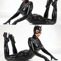 Discothèque Sexy Latex Catsuit Faux Cuir Chat Fille Combinaison Wetlook Stretch PVC Body Lingerie Sexy Chaud Érotique Corps Ensemble