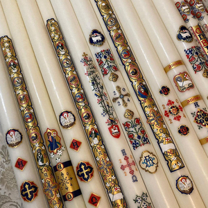 AIKUN all'ingrosso pastello decalcomania pilastro candele bianco non profumate candele religiose per uso della chiesa di Pasqua - Product Image 4