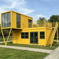 Maison conteneur respirante à deux étages, à assemblage rapide, design ferme avec terrasse, villa modulaire pour la vie de famille, chambre et salon