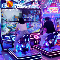 Équipement de jeu de conduite pour parc d'attractions, consoles de jeux vidéo à monnayeur pour 2 joueurs, machine de jeu d'arcade de course automobile dynamique à vendre