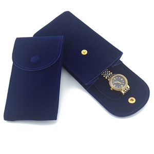 Nouvelle pochette de rangement pour <span class=keywords><strong>montre</strong></span> en <span class=keywords><strong>tissu</strong></span> velours, couleur unie douce, style européen, cadeau - Product Image 6