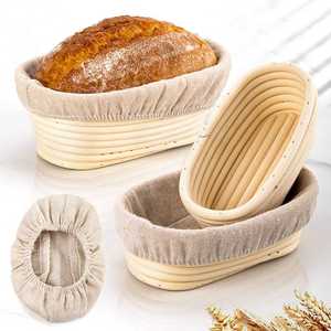 Bán Buôn Bánh Làm Nướng Hình Bầu Dục Mây Cho Chống Giỏ Với Lót Vải 3-Mảnh Thiết Lập Thân Thiện Với Môi - Product Image 3