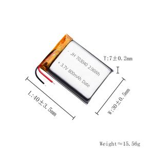 Batería de Iones de Litio Polímero Recargable de Alta Calidad 703040 803040 103040 800mAh 3.7v para Masajeador, Cámara Digital y GPS - Product Image 2