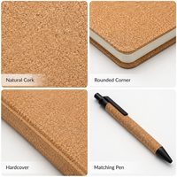 Carnet de notes A5 personnalisé en liège à couverture rigide, pages lignées, avec stylo assorti, coffret cadeau, fournisseur en gros OEM ODM pour bureau et entreprise, cadeaux