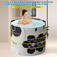 Baignoire pliable personnalisable avec couvercle, ouverture rapide en une seconde, design baril, tissu Oxford, panneau en PVC, capacité 170L, portable, non