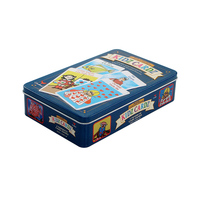 Boîte rectangulaire en fer blanc avec impression personnalisée pour cartes à jouer pour enfants Emballage de cartes de jeu de puzzle en étain