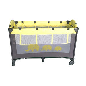 .Multi Function Baby Playpen Infant Travel Cot Bed Children Furniture Grey Double Layer Playard with Wheels Child <strong>Crib</strong> - Product Image 5