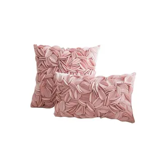 Handmade 3D Flower Accent ném gối bìa trang trí gối rắn Cushion Cover cho sofa giường phòng khách Ghế trang trí nội thất
