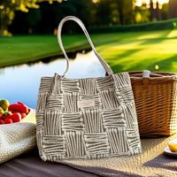 Nouveau sac fourre-tout en toile style bohème pour femme, tendance vintage 2026, grande capacité, sac à bandoulière, fermeture éclair, vente en gros à prix abordable
