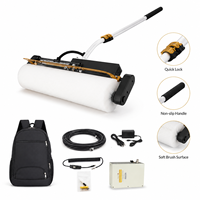 Brosse de nettoyage de panneaux solaires motorisée photovoltaïque à tête rotative, alimentation CC durable avec version batterie au lithium pour usine
