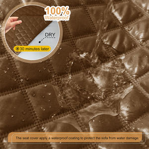 <span class=keywords><strong>Housse</strong></span> en polyester imperméable de couleur marron clair à motif gaufré pour fauteuil inclinable 5 places, salon, haute qualité - Product Image 2