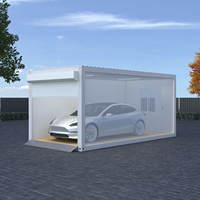 Garage/Atelier Conteneur Préfabriqué Moderne Spacieux Personnalisé pour Entreprise, Stockage de Marchandises, pour 1 ou 2 Voitures