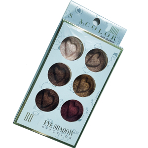 Boîte de fenêtre en PVC de conception gratuite personnalisée boîte de fard à paupières 6 couleurs boîte en carton emballage cadeau cosmétique offre de prix en gros - Product Image 1
