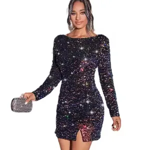 Hot sale Sexy Backless Party Dress Magnificent Sequin Women's Dresses Prom dresses