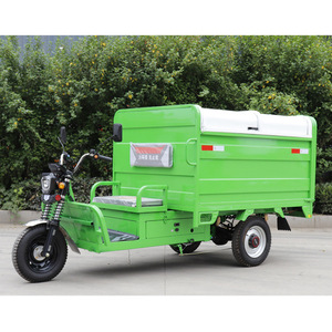 Camion à ordures électrique à trois roues, hydraulique, auto-chargeant et auto-déchargeant, véhicule de transport de déchets, transmission automatique verte - Product Image 5