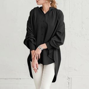 Asie du sud-est chemisier décontracté pour femmes, élégant, musulman, couleur unie, tunique, manches plissées, chemisiers et chemises modeste, 2023 - Product Image 4