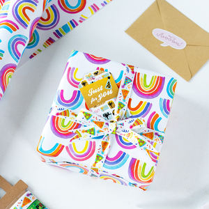 Nouveau papier d'emballage cadeau 50*70 cm 4 pièces par paquet Emballage de papier d'emballage personnalisé de marque - Product Image 2