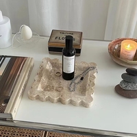 Plateau de rangement décoratif moderne à un seul niveau en marbre naturel sculpté Stonekocc