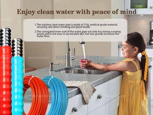 Cheap Price Flexible Kitchen Basin Sink Hydraulic Durable Plumbing Pipe Hydraulic Copper Corrugated <b>Hose</b> - Product Image 4